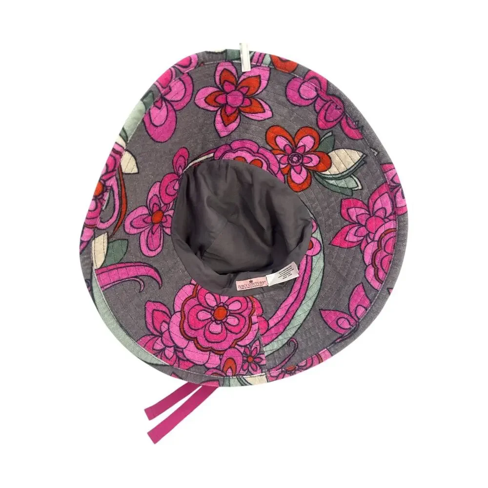 NWOT Juicy Couture Floral Bucket Hat Y2K Pink Retro